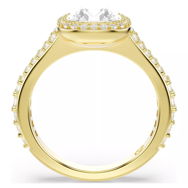 Una Angelic ring Cushion cut, White, 18K gold finish
